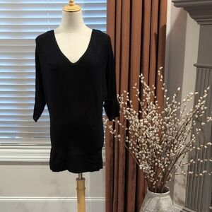 White House Black Market Black V-Neck Sweater
